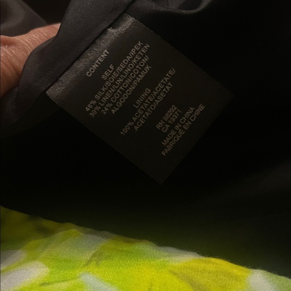 REVOLVE Tibi Athena Neon Floral Green and Black Women's Mini Dress Silk Linen 8 - Picture 6 of 7